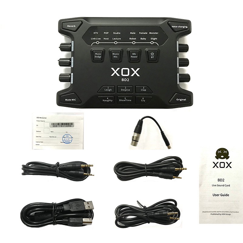 Sound card XOX BD2 Lấy nhạc bằng bluetooth 5.0 Tích hợp nguồn 48V hiệu chỉnh độ nhạy âm