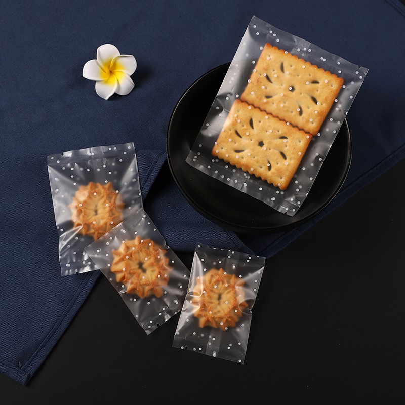 (TO | 7*10cm) Túi bánh quy cán mờ chấm bi - 100c/bịch