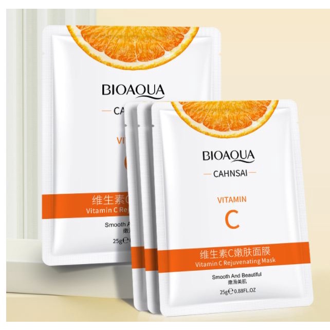 Mặt nạ vitamin C cấp ẩm dưỡng trắng da chiết suất cam vàng mask Bioaqua | BigBuy360 - bigbuy360.vn