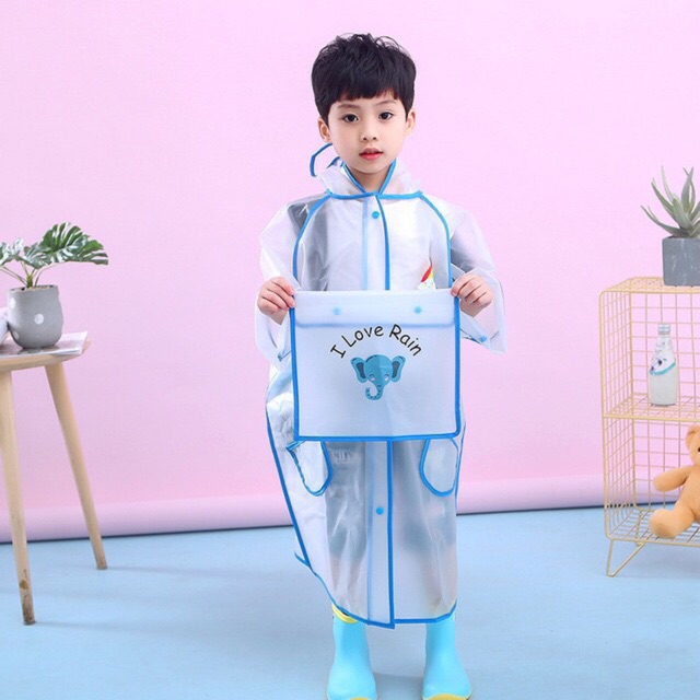 Áo mưa trong suốt, không mùi an toàn cho bé cao 80cm-120cm