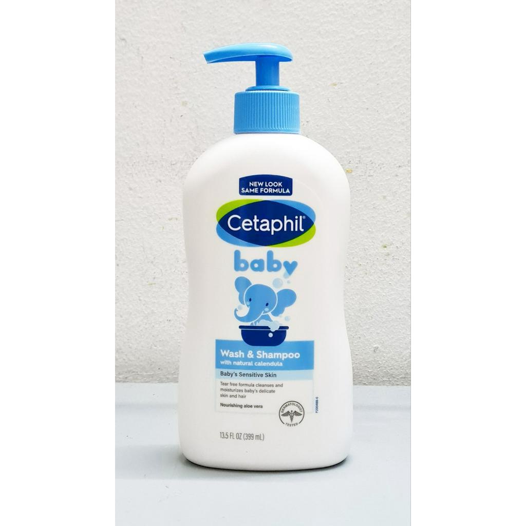 Sữa tắm gội Cetaphil Baby Gentle Wash &amp; Shampoo chai 399ml có vòi từ Mỹ