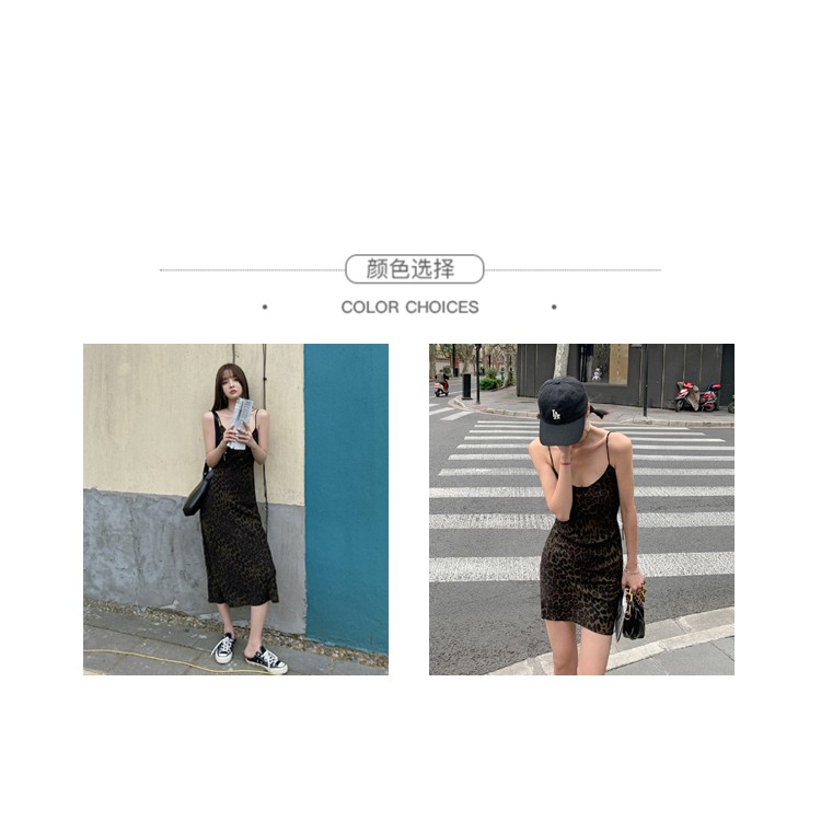 Đầm Hai Dây Cổ Chữ V Họa Tiết Da Báo Phong Cách Pháp | BigBuy360 - bigbuy360.vn