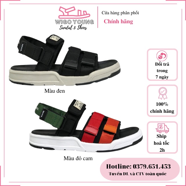 Giày Sandal Mol Nam Nữ Học Sinh Sinh Viên Đi Học, Đi Chơi Đế Cao Su, Dép Có Quai Hậu, Dây Dù Mã MS 1804 - Wigo Young