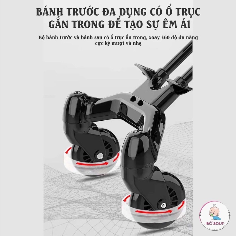 Xả kho Xe đẩy đảo chiều 360, xe đẩy gấp gọn dành cho bé yêu