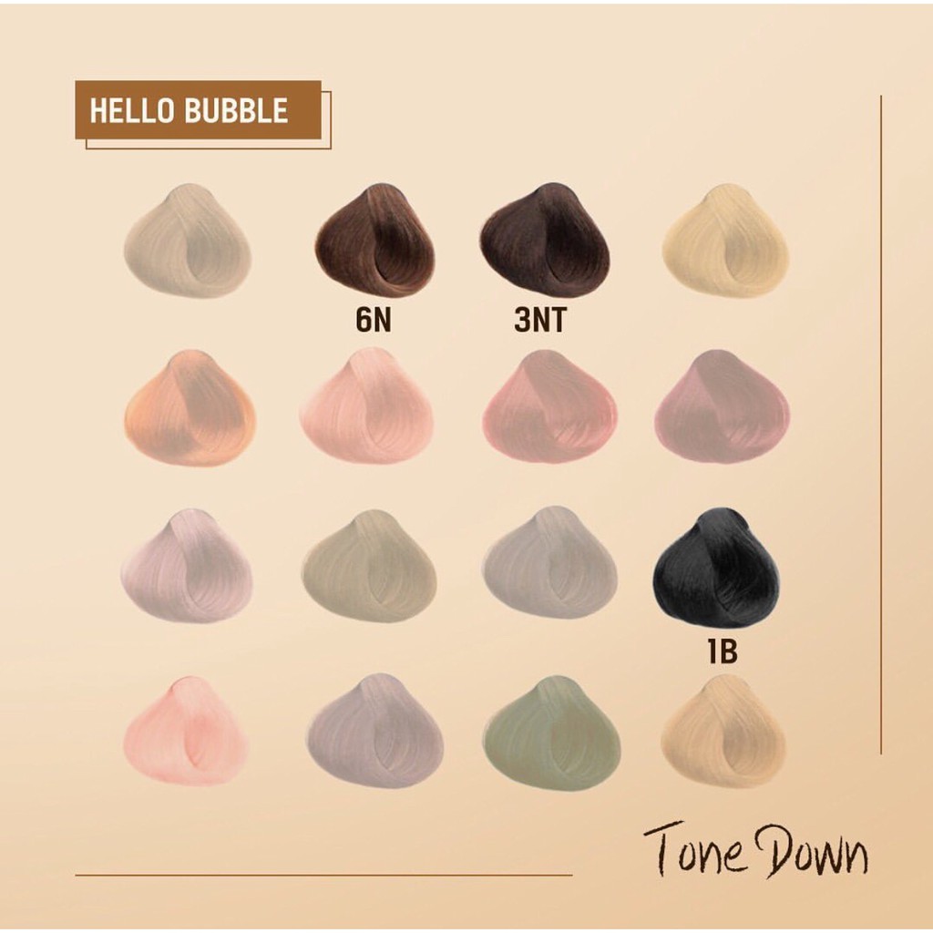 Thuốc nhuộm tóc, gội nhuộm màu Nâu socola/Đen dạng bọt Mise en Hello Bubble Tone-Down nhuộm tóc Hàn Quốc/nhuộm tại nhà