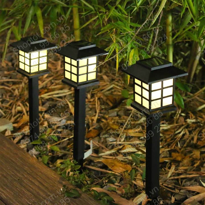 Đèn Led năng lượng mặt trời cắm sân vườn vỏ nhựa ABS chống nước mưa
