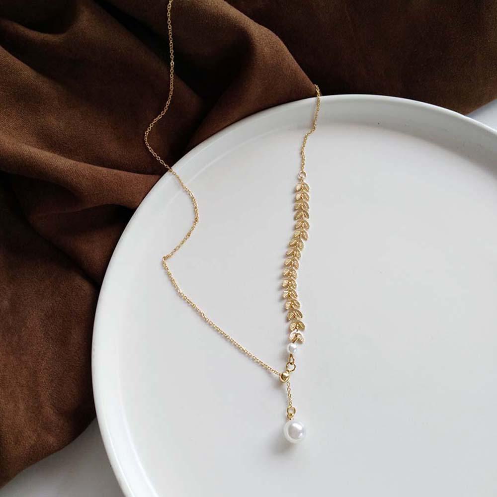 AROMA Set Vòng cổ Và Bông Tai Lúa Mì Đơn Giản Thời Trang Dự Tiệc