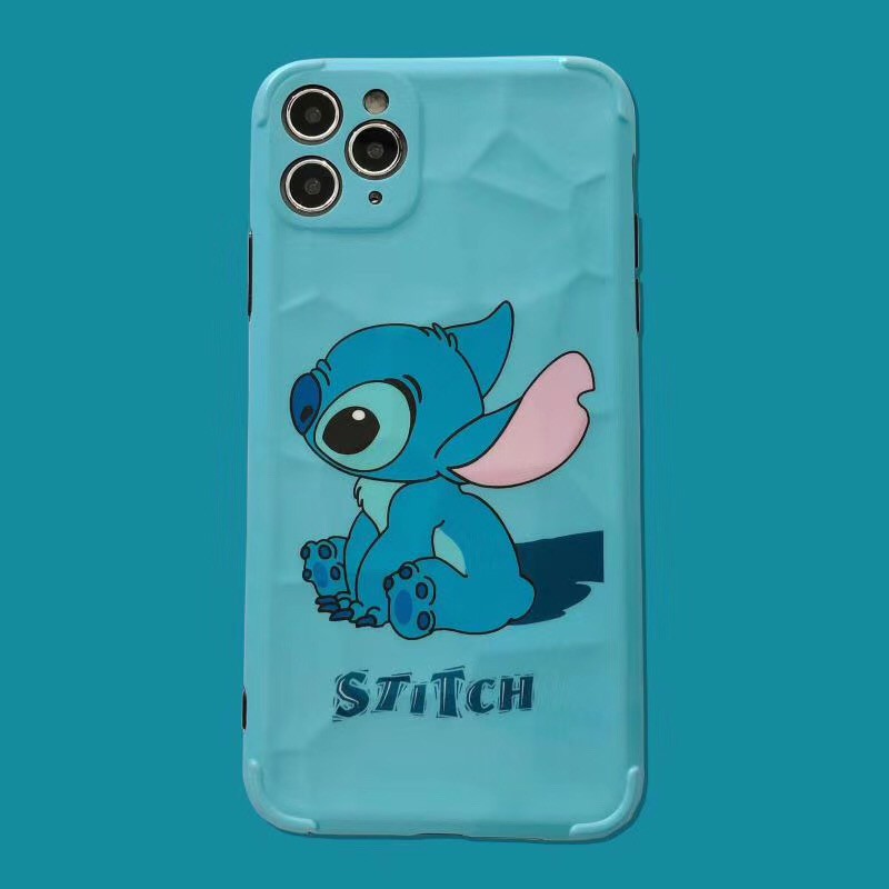 Ốp điện thoại mềm kết cấu viên băng in hình Stitch dành cho iPhone 7Plus 8 8+ X XR XSMax 11 11ProMax SE2020
