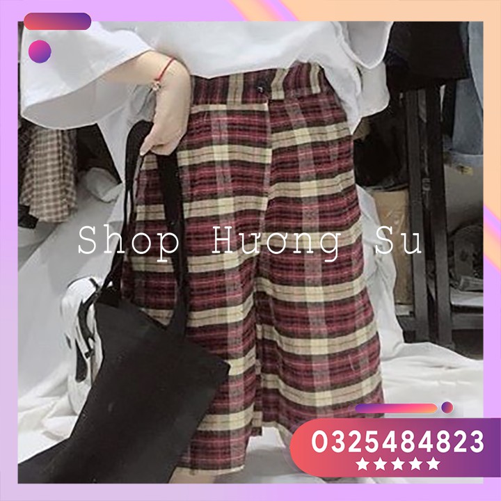 UNISEX QUẦN SHORT NAM NỮ CARO THỜI TRANG VẢI KATE MỀM MỊN-HươngSu (3-DuiCaro-B)