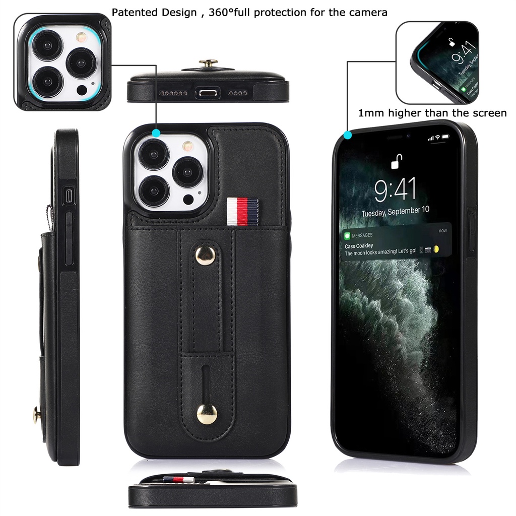 Bao Da Điện Thoại Sang Trọng Có Ngăn Đựng Thẻ Cho iphone 14 pro max 13 12 11 x xs max xr 7 8 plus Ốp