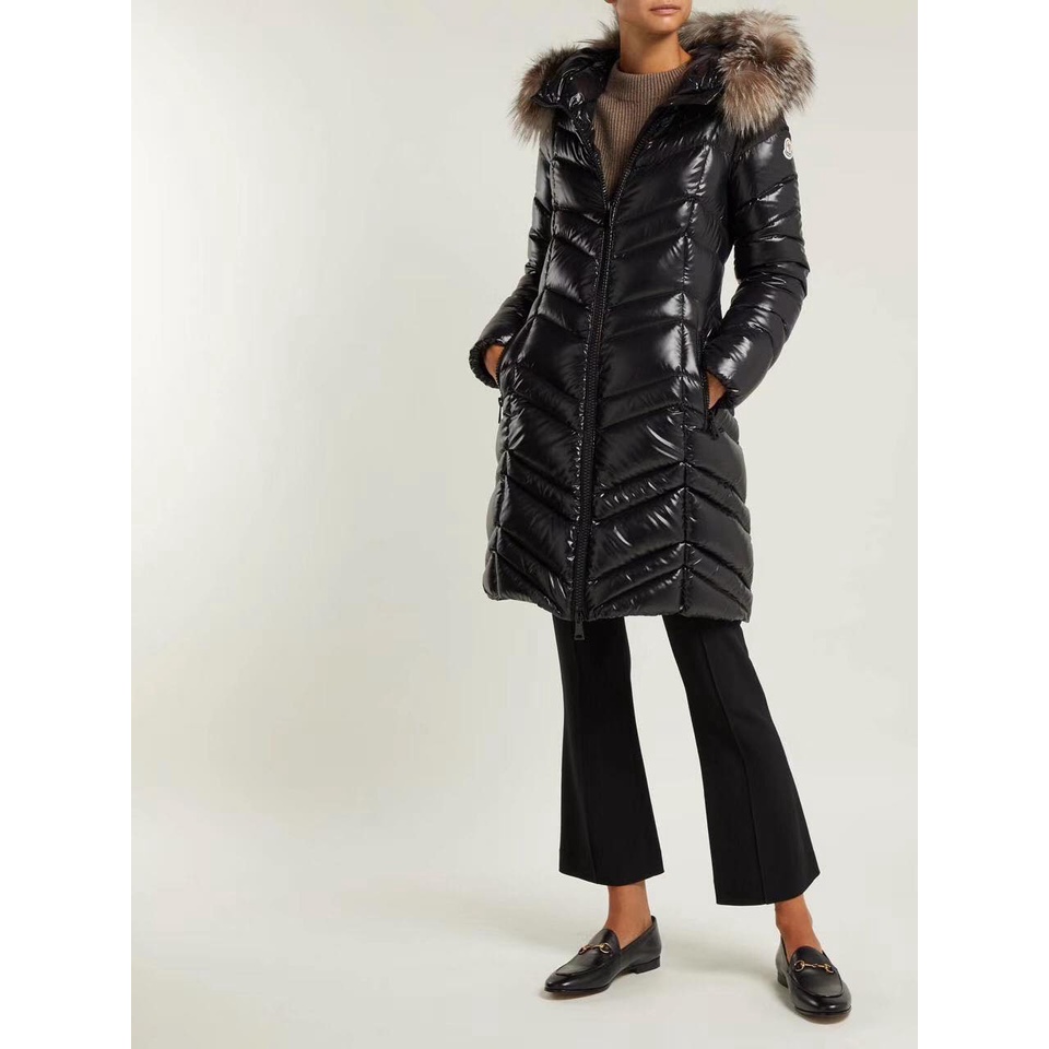 Áo khoác lông vũ trùm mũ lông Cáo MONCLER xuất chuẩn AUT