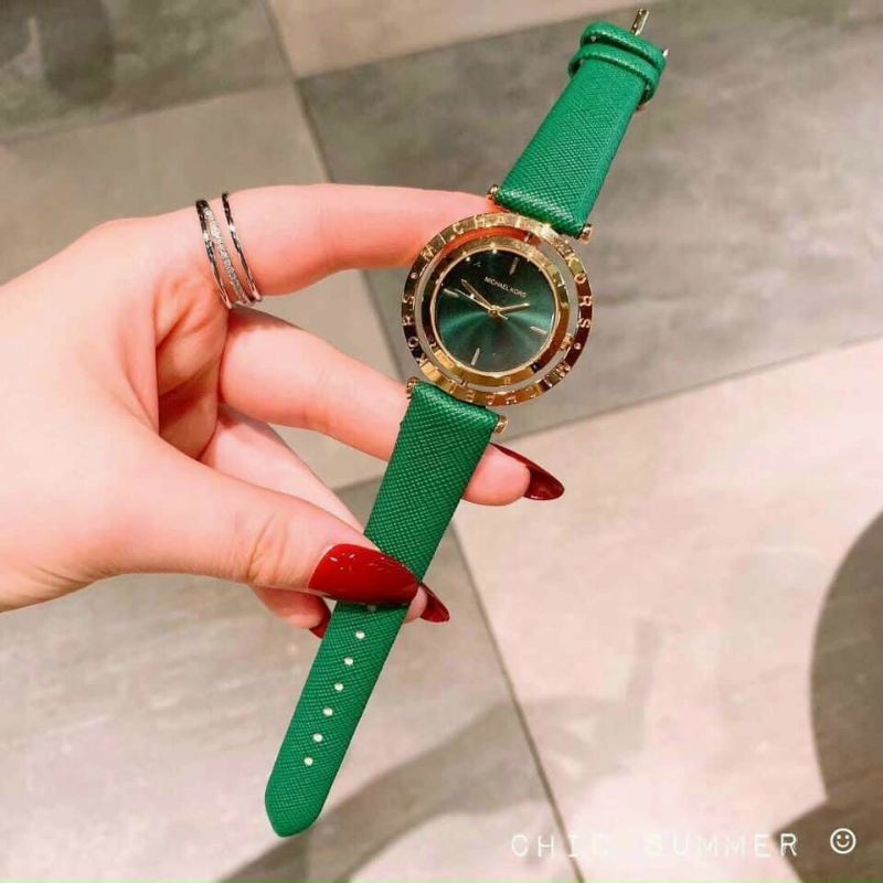 Đồng hồ nữ Michael Kors Dây da mặt xoay độc đáo cá tính mã MK360 | BigBuy360 - bigbuy360.vn