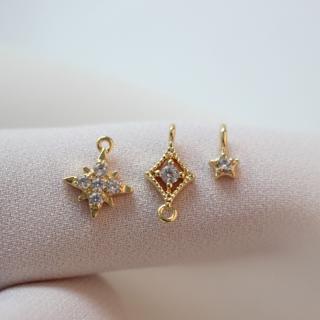 Mặt Dây Chuyền Bằng Đồng Mạ Vàng 18K Đính Đá Zircon Tự Làm Trang Sức Sang Trọng