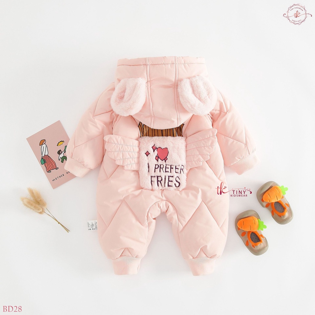 Bộ áo liền quần, bodysuit phao lót lông siêu ấm cho bé từ 5-11kg [BD28]