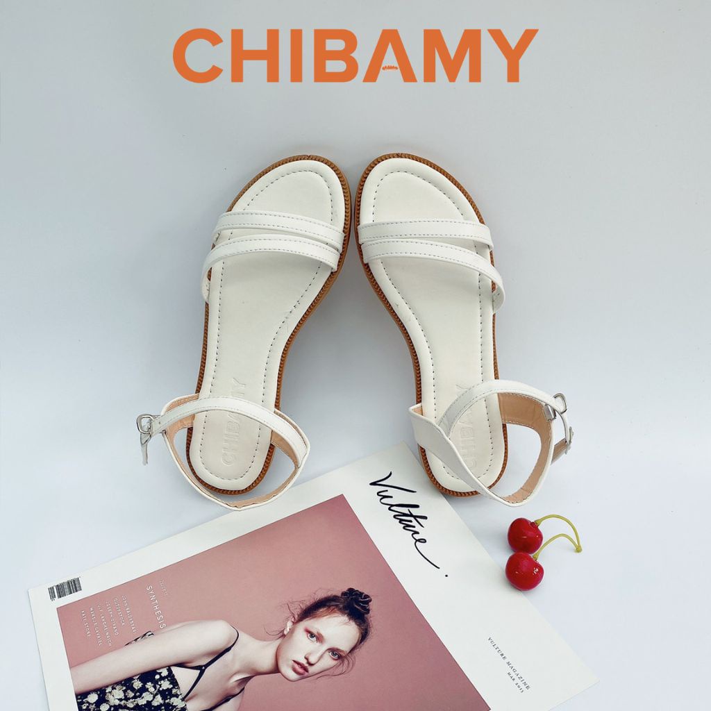 Dép sandal nữ đế bệt CHIBAMY, dép quai hậu 2 quai mảnh mã SD01