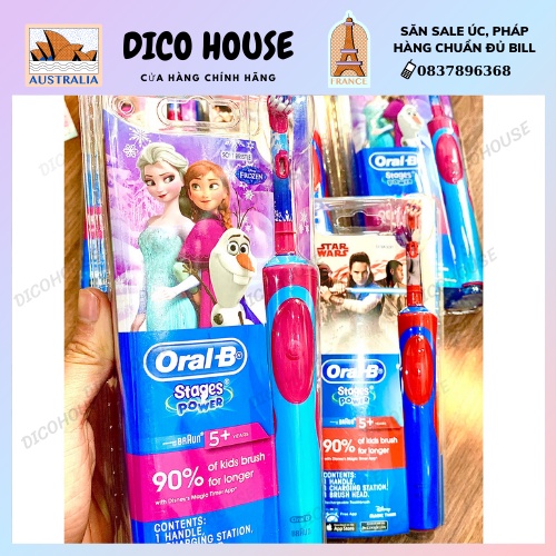 Bàn Chải Điện Oral-B Stages Power Cho Bé Gái, Bé Trai 5 tuổi