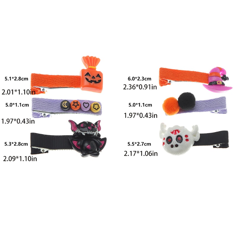 Set 3 Kẹp Tóc Kim Loại Hình Quả Bí Ngô / Ma Quỷ Phong Cách Halloween