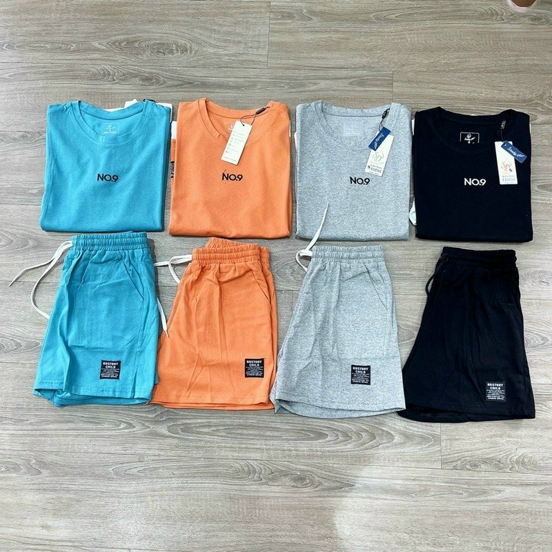 Set Đồ Bộ Nữ Mặc Nhà Chữ NO.9 - Bộ Ngủ , Thể Thao , Tập Gym -  Áo Thun Unisex Rộng Phối quần Short Đùi