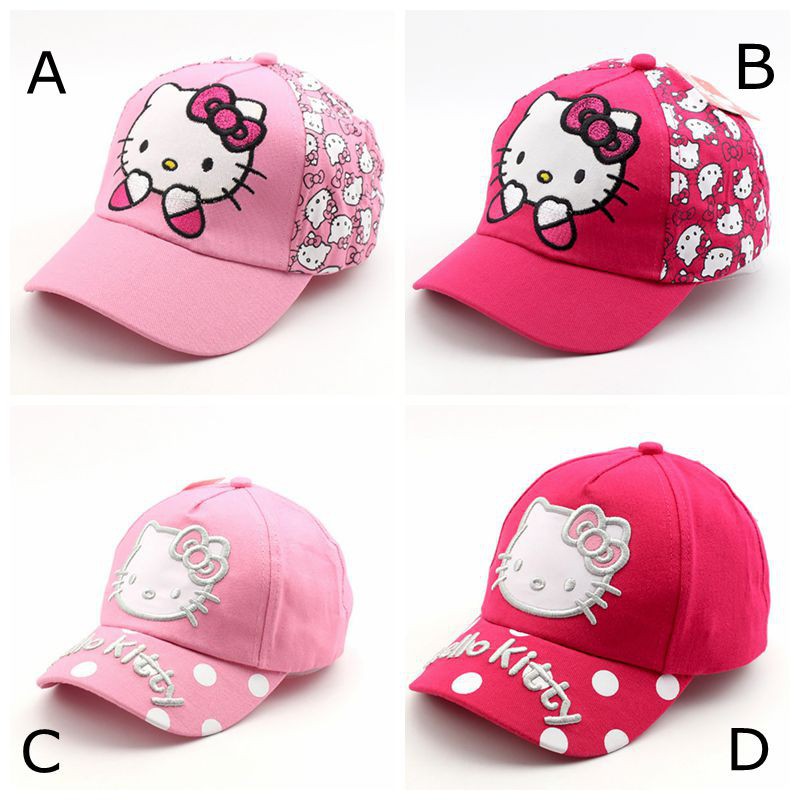 Nón lưỡi trai phối hình mèo Kitty đáng yêu cho bé từ 3-8 tuổi