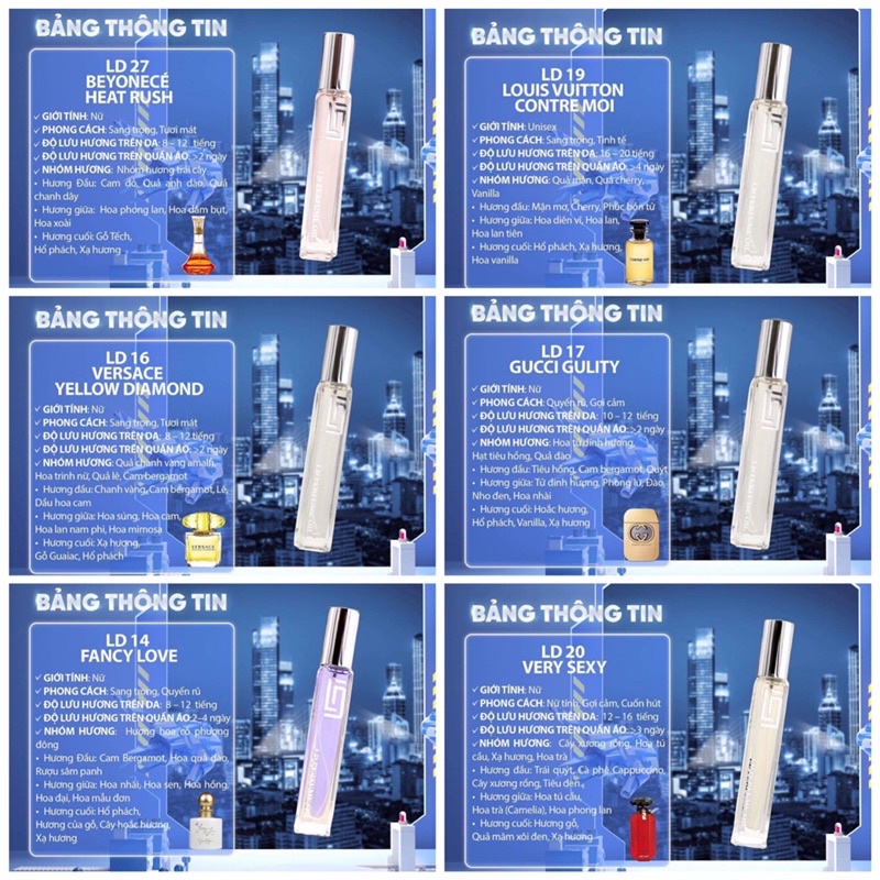 Nước Hoa LD Perfume Oil Nam  Nữ -  chính hãng 1000% Nhận kiểm Tra