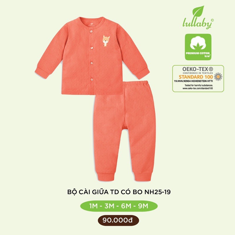 [Xả hàng] Bộ cài giữa tay dài sơ sinh Lullaby NH25-19 (Sz 1-9m )