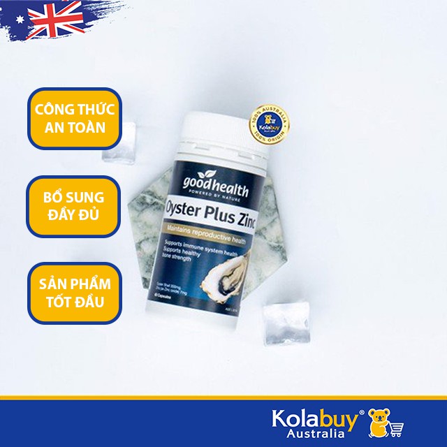 [Mã 66FMCGSALE hoàn 8% xu đơn 500K] Viên uống Tinh chất hàu biển Úc Goodhealth Oyster Plus Zinc 60 viên | BigBuy360 - bigbuy360.vn