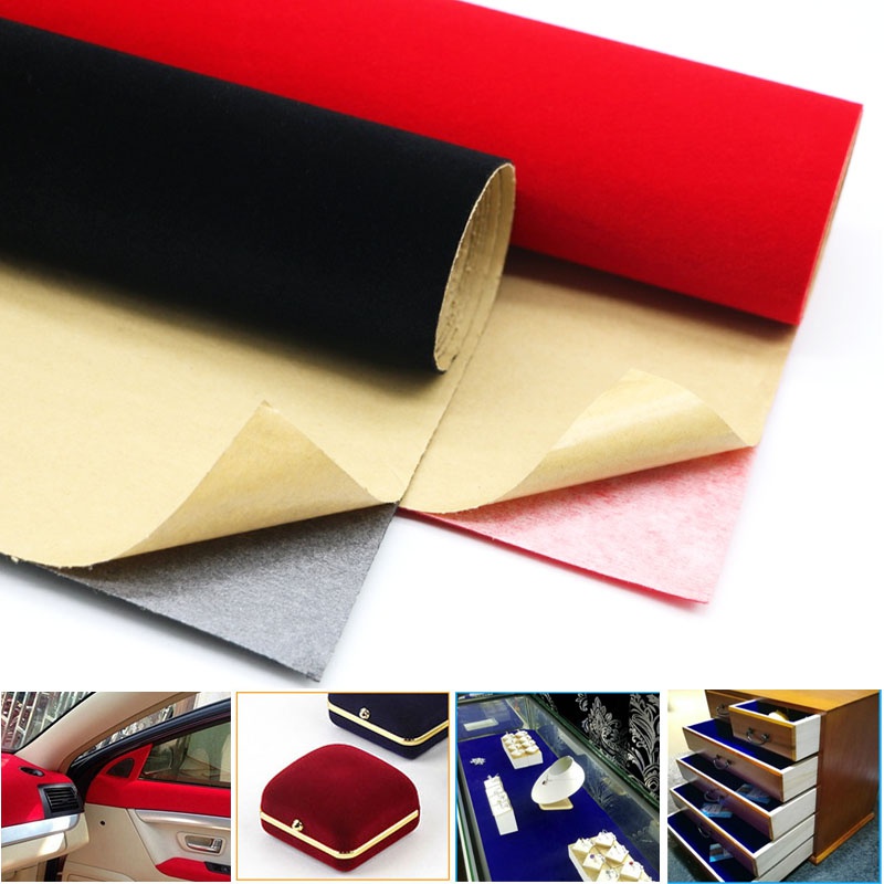 Vải Nhung Màu Trơn Tự Dính Dùng Trang Trí DIY