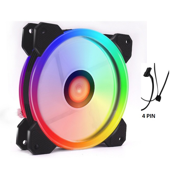 FAN LED RGB COOLMON V5 Khôn cần Hub gắn trực tiếp vào nguồn 4 pin