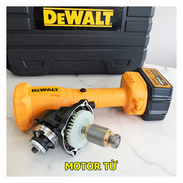 Máy Mài Pin DEWALT 118V Cao Cấp - Động Cơ Ko Chổi Than - Có Điều Chỉnh Vòng Tua - Tặng Kèm Đá Mài, Đá Căt