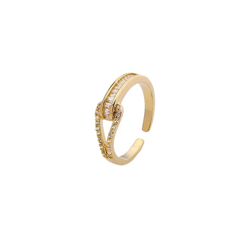 Nhẫn Đeo Tay Đính Đá zircon Phong Cách Nhật Hàn Sang Trọng Cho Nữ
