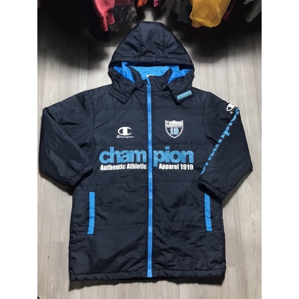 Áo khoác thể thao Nam hiệu Champion màu xanh đen size 150