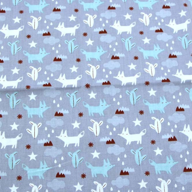 Set 3 Tấm Vải 100% cotton 50 * 40cm Họa Tiết Cáo Dễ Thương