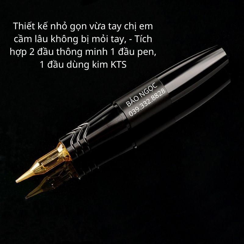 Thân máy phun xăm môi mini Pen 5 0 plus chính hãng 2 đầu dùng kim lò xo và kim kỹ thuật số