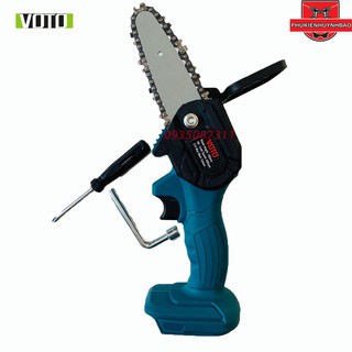 Thân máy cưa xích xài pin voto 100mm xài chân pin makita 18v - 21v