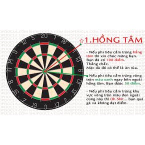 (Kèm Bộ 4 Phi Tiêu) Bảng Phóng Phi Tiêu 30cm - Bảng Phi Tiêu Chân Kim 2 Mặt 14 Inch