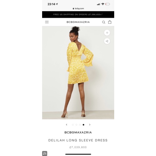 ĐẦM BCBGMAXAZRIA MÀU VÀNG