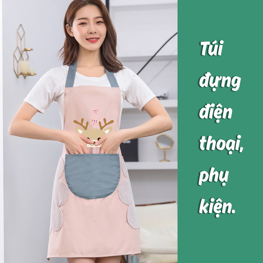 Tạp dề nấu ăn, làm bánh, chống thấm nước phong cách Hàn Quốc - hình thú