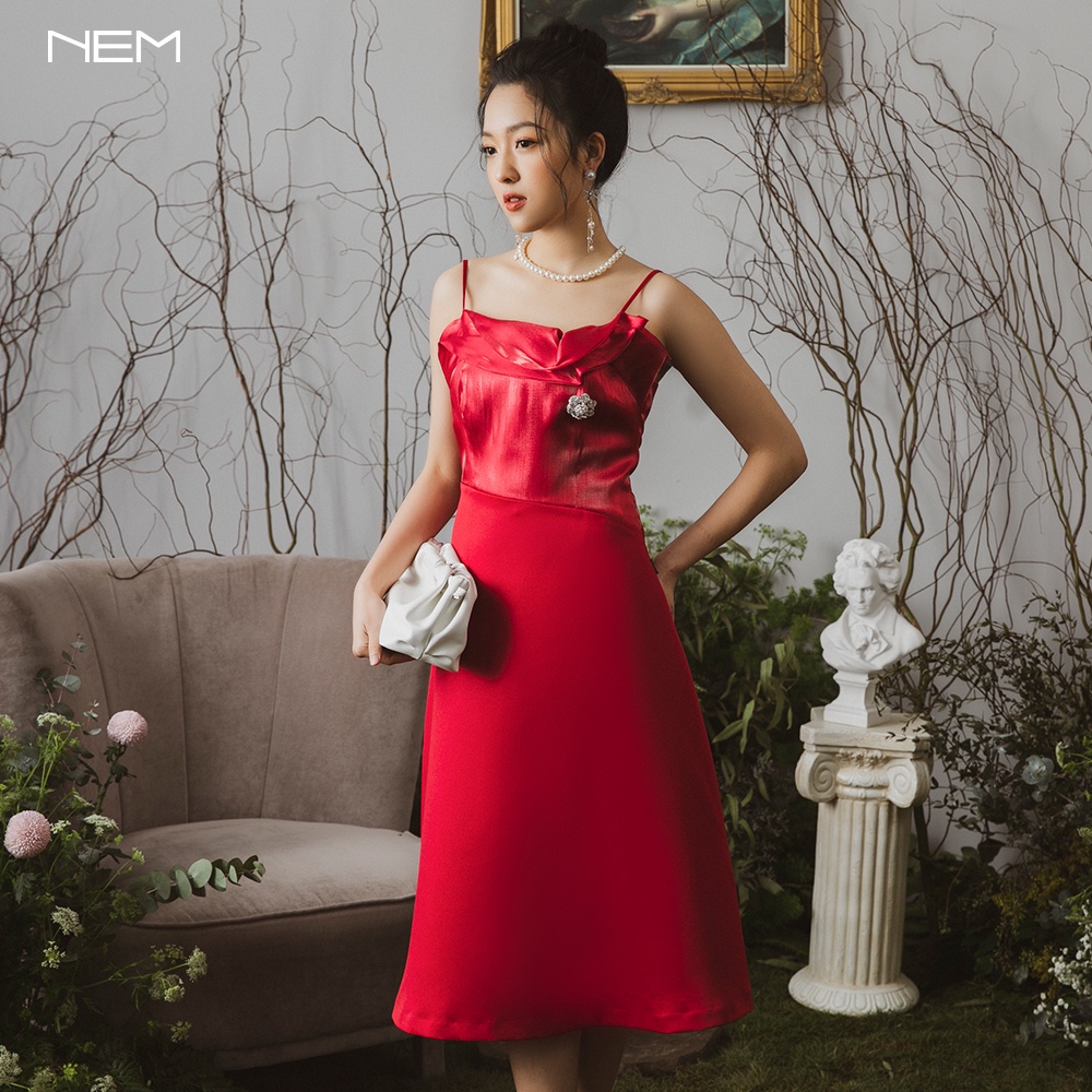 Đầm tiệc thiết kế 2 dây cao cấp NEM D32152
