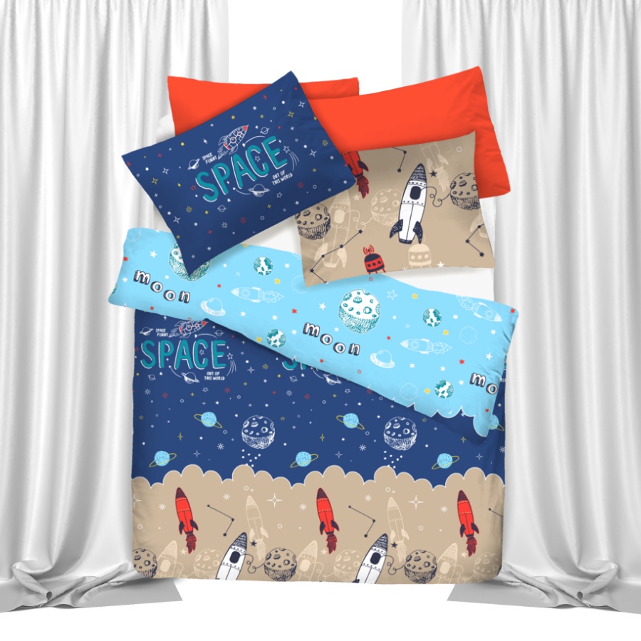 Bộ chăn ga áo gối Cotton AT Junior Club 1m6x2m 1m8x2m +25cm