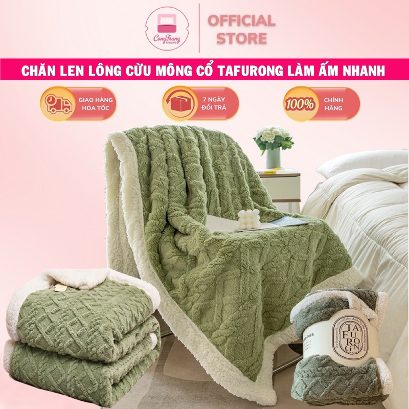 Chăn len lông cừu TAFURONG làm ấm nhanh, trọng lượng 2kg5 - Kích thước 2m x 2m3 mẫu mới nhất