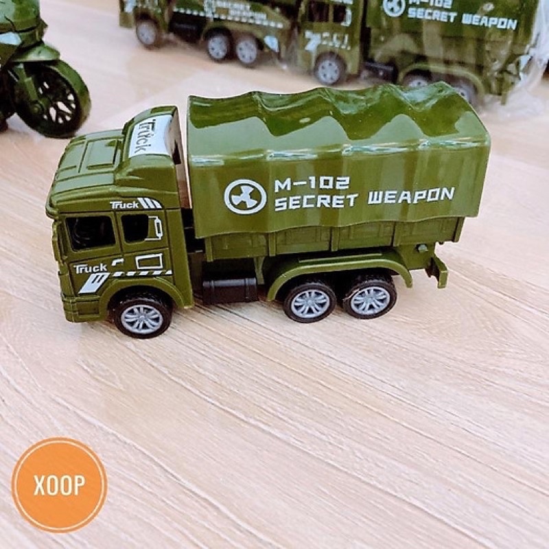 Set 4 xe quân đội - ô tô đồ chơi trẻ em siêu bền đẹp, an toàn cho bé - quà tặng sinh nhật, trung thu