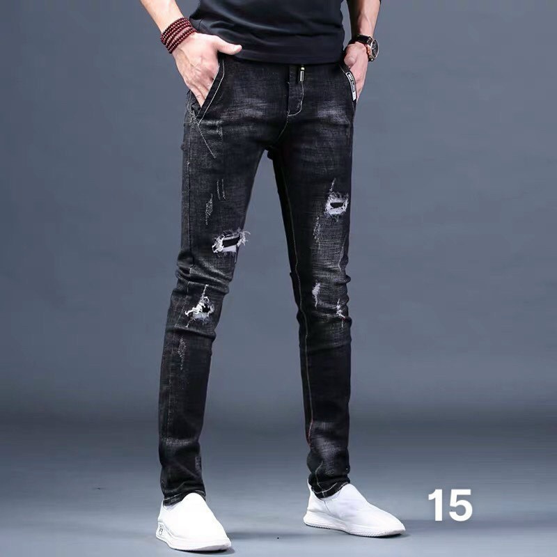 8 Mẫu quần jeans nam 2021 họa tiết cao cấp sành điệu,jean pó co giãn dày mịn may tỉ mỉ bao đẹp chất lượng y hình. .