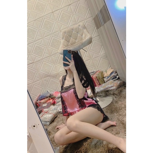 Set phi lụa ngủ đùi ren hình thật | BigBuy360 - bigbuy360.vn