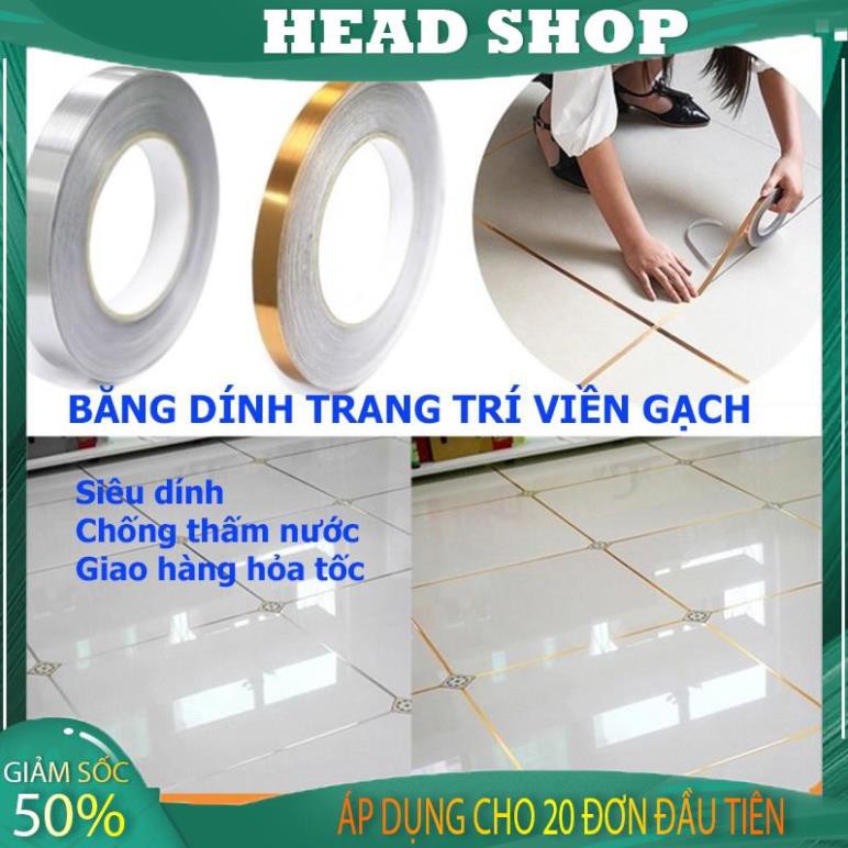 Băng Keo Dính Dán Viền Gạch Men 50m Chống Thấm Nước Trang Trí Nhà Cửa BKG HEAD SHOP