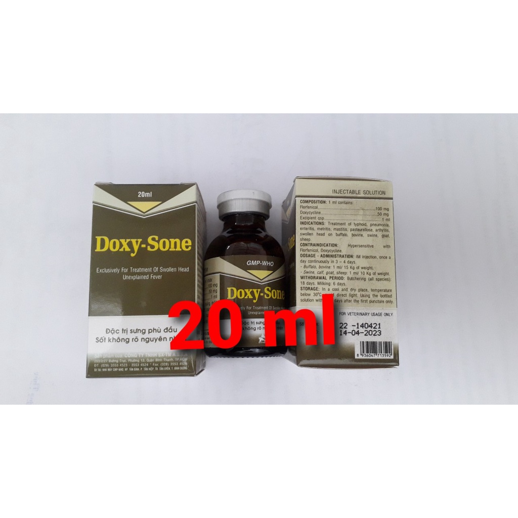 Viêm phổi, thương hàn chai 100ml. Doxy Sone 100ml