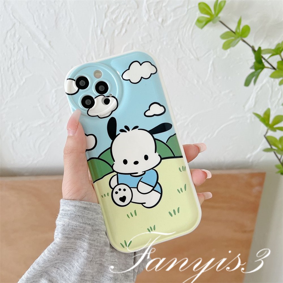 Ốp Điện Thoại TPU Mềm Đệm Khí Hình Cún Hoạt Họa Cho iPhone 14 13 12 11 Pro Max X XR Xs Max 8 7 6 6s Plus SE 2020