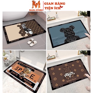 [Xả kho] Thảm lau chân thấm nước -nhà tắm thảm chui chân cao su chống trượt silicon siêu bền dùng để decor
