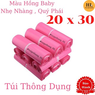 Túi gói hàng hl chất lượng thông dụng size 20x30 màu hồng baby TUIGOIHANGHL