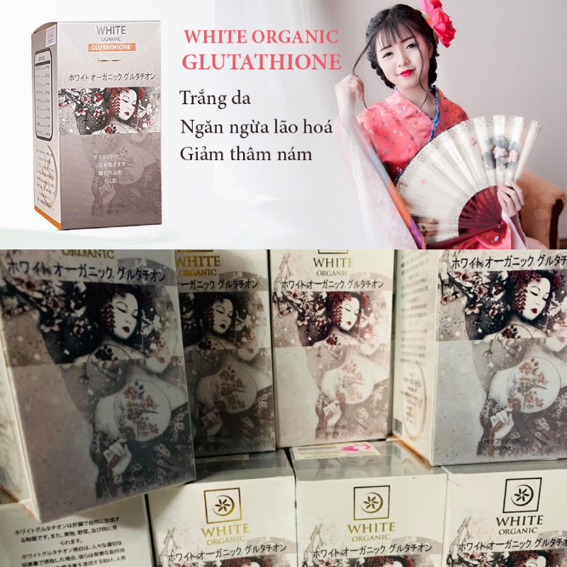 CAO CÂP Viên Uống Giải Độc Tố Gan, Trẻ Hóa Da, Cải Thiện Sinh Lý Nữ WHITE ORGANIC GLUTATHIONE