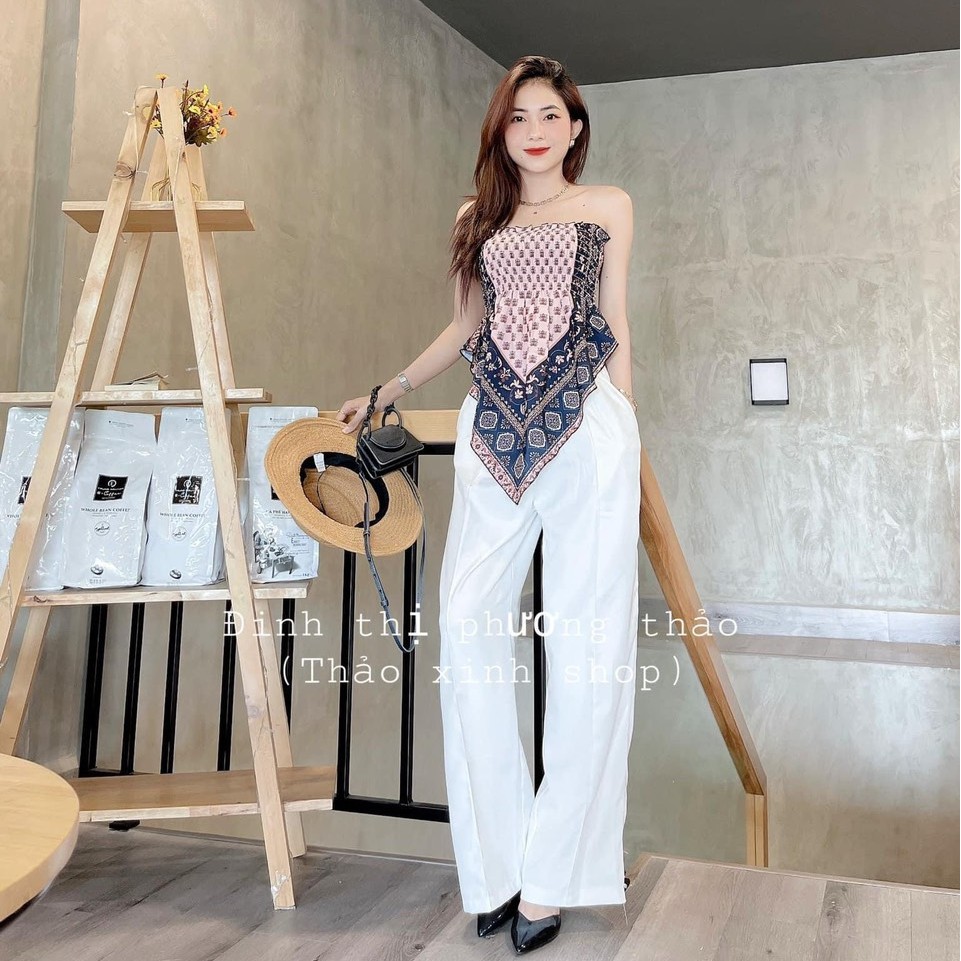 Set đồ nữ cá tính, set quần dài áo quây đi chơi sang chảnh mùa hè đẹp 8A00206 | BigBuy360 - bigbuy360.vn